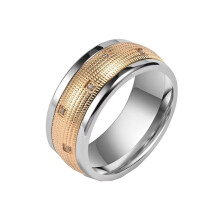 Men's and Women's Rotatable Rose Gold Ring with 10mm Cubic