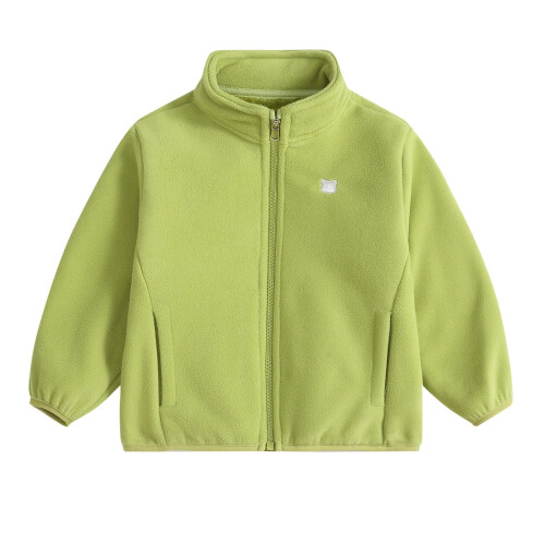 Kids Turtleneck Jacket Solid Color Bear Print Warm-Lined