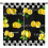 Lemon Kitchen Curtains Black White Buffalo Plaid 63x63in 1