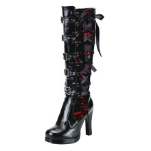 Women's Cross-Lace Knee-High Boots Gothic Style