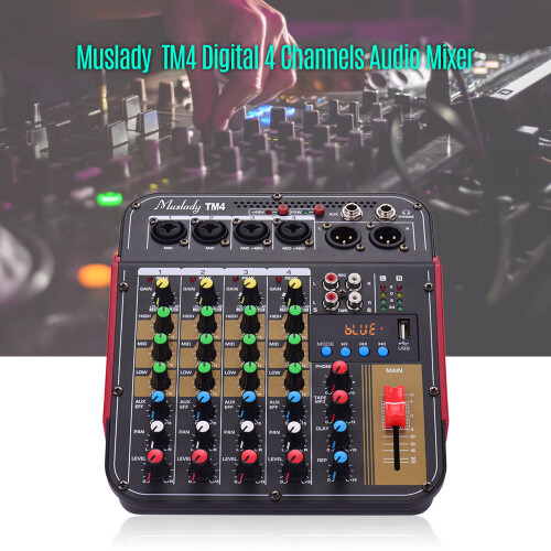 TM4 Digital 4-Channel Audio Mixer with 48V Phantom Power 1