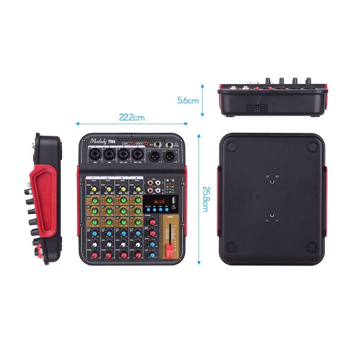 TM4 Digital 4-Channel Audio Mixer with 48V Phantom Power 2
