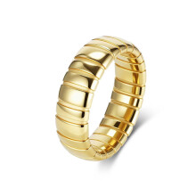 Stainless Steel Ring for Men and Women Gold Size 7