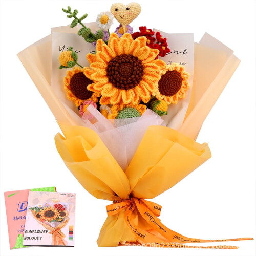 Sunflower Bouquet Crochet Kit for Beginners with 1