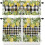 Lemon Flower Kitchen Curtains Set Black White Buffalo Plaid 1