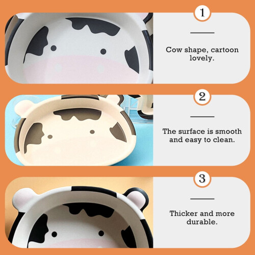 Cow Design Dessert Bowl Synthetic Multi-Color 1 Set 1