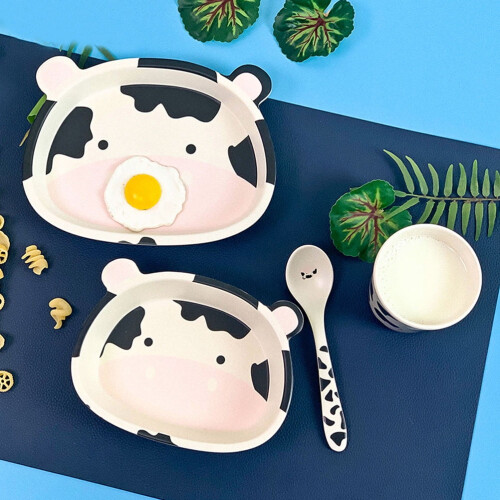 Cow Design Dessert Bowl Synthetic Multi-Color 1 Set 2