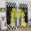 Lemon Fruit Curtains Vintage Black White Check Thermal 2 4