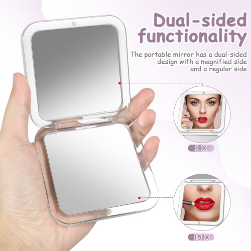 Compact square pocket mirror unbranded mini travel cosmetic 2