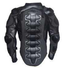 Men's Leather Motorcycle Jacket with Spine and Chest