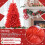 Red PVC Christmas Tree 6FT 804 Tips 3-Part Hinged Metal 4