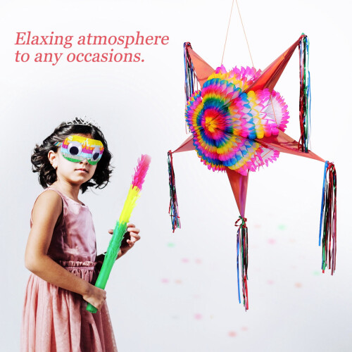 Rainbow Star Piñata Party Decoration Pentagram Child 1