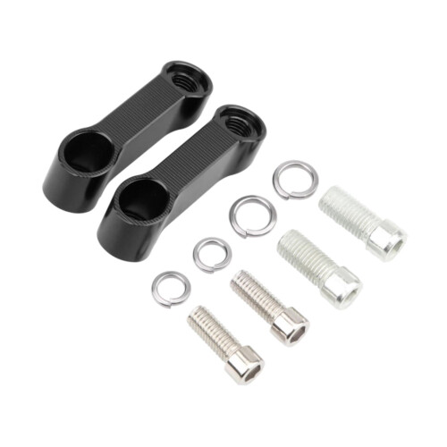 Motorcycle Mirror Mount Extender Black 1