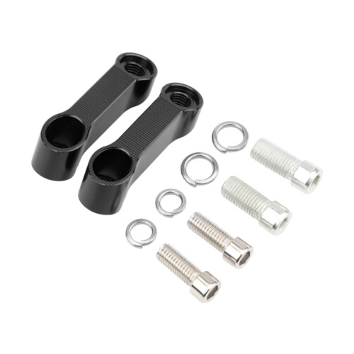 Motorcycle Mirror Mount Extender Black 2