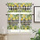 Lemon Flower Kitchen Curtains Set Black White Buffalo Plaid 2