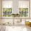 Lemon Flower Kitchen Curtains Set Black White Buffalo Plaid 4
