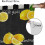 Lemon Kitchen Curtains Black White Buffalo Plaid 63x63in 6