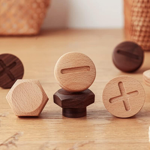 Wooden Cabinet Handles Round Beech 2 pcs 2