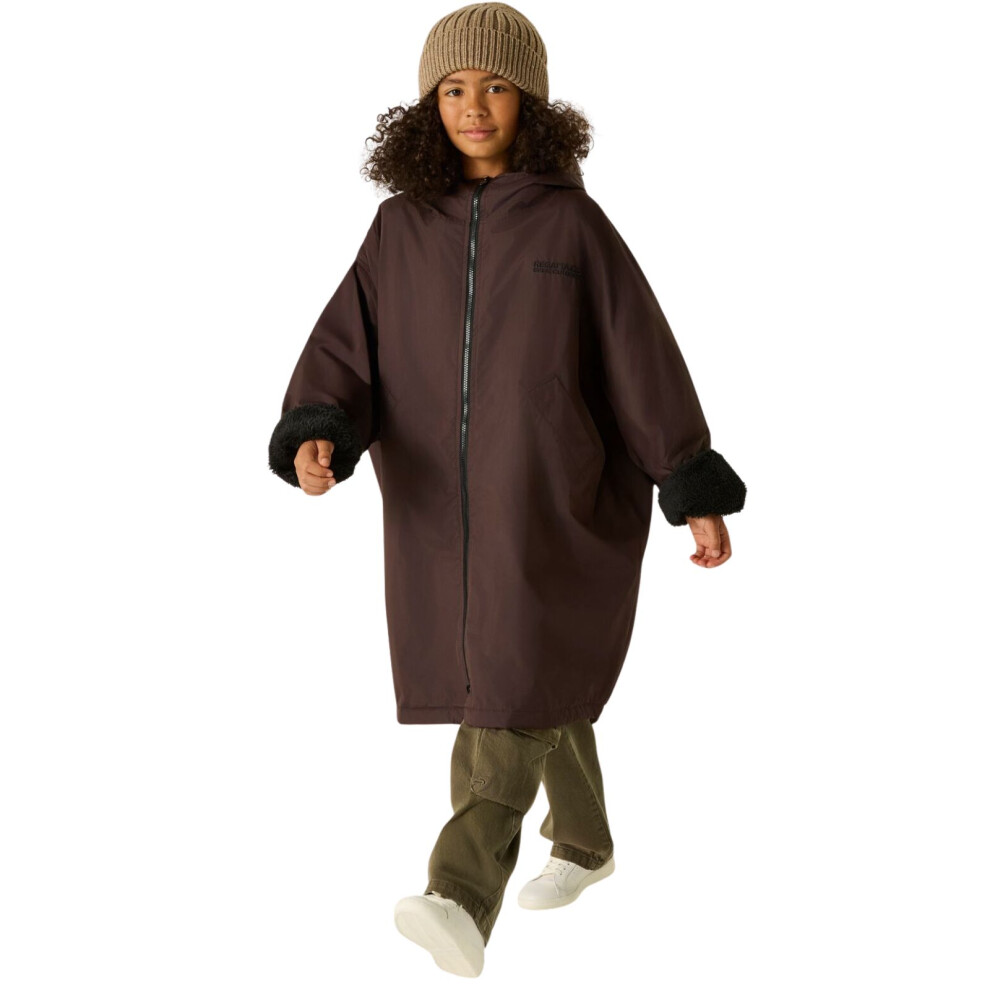 Regatta (5-9 Yrs, Bourbon) Kids Spirit Of Adventure Hooded Waterproof Warm Drying Changing Robe
