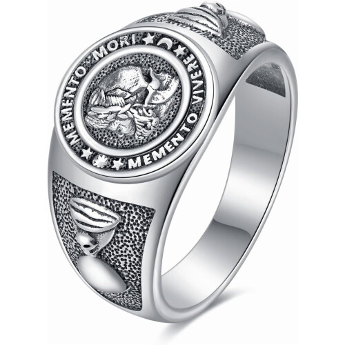 Memento Mori Ring 925 Sterling Silver Size 9 10 11