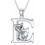 Cat Initial Pendant Necklace Silver Alphabet A-Z 1