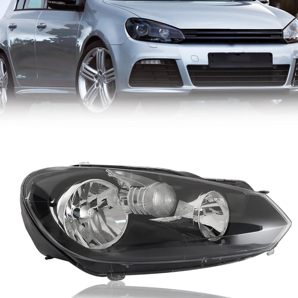 Headlight Assembly Right For 2010-2014 Vw Golf Gti Mk6 Black 928028870910