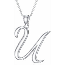 Initialhalsband i 925 sterlingsilver med hänge i stor bokstav