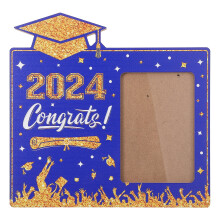 Graduation Picture Frame Banner Blue High School Backdrop