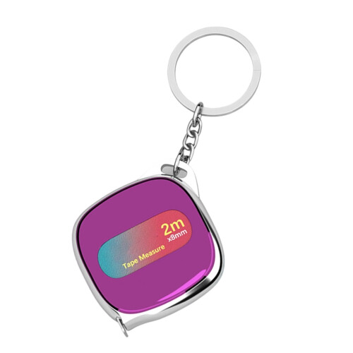 Multicolor pocket retractable ruler 2 m metal with safety