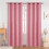 Thermal Insulated Blackout Curtain Pink Grommet Panel 1