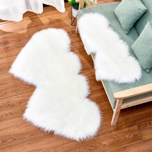Valentines Heart Rug Pink Faux Fur Shag Mat 35x70cm