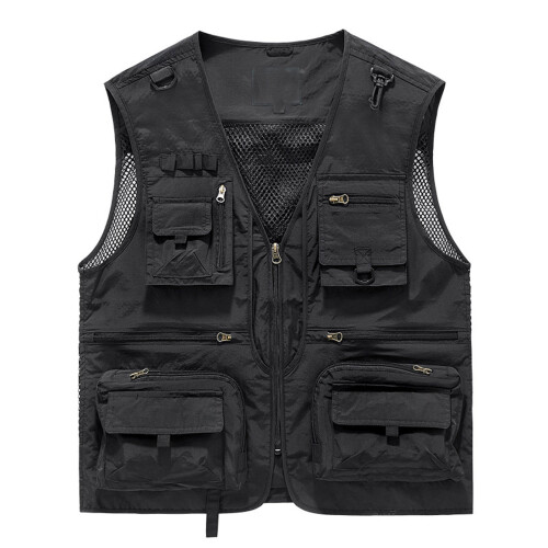 Men's Camouflage Vest with Multi-Pockets Breathable Mesh