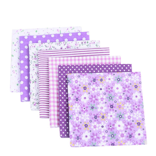 Cotton Fabric Bundle Floral and Dot Patterns 10 Pieces