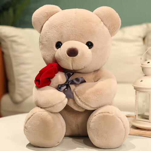 Valentine's Day Plush Teddy Bear with Rose 23cm