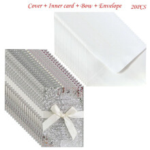 Glitter Hollow Wedding Invitation Cards with Envelopes and