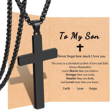 Cross Necklace for Men, Gift for Son or Brother