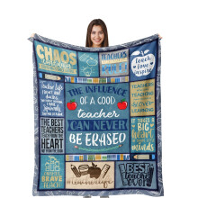 Flannel Throw Blanket 280g Purple with Teacher Quotes