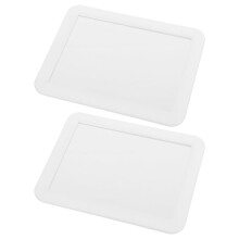 Magnetic Locker Mirror Rectangular White Plastic Glass 2 pcs