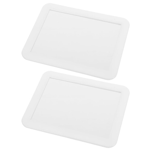 Magnetic Locker Mirror Rectangular White Plastic Glass 2 pcs