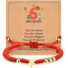 Kids Birthday Wish Bracelet Red Rope Star Shape