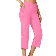 Women's High-Waisted Capri Leggings with Side Pockets