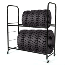 Tire Storage Rack with Wheels – Holds 8 Tires with Rims