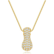 Bubble Letter Necklace 18K Gold Plated Initial Pendant