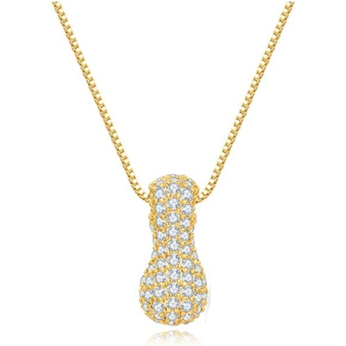 Bubble Letter Necklace 18K Gold Plated Initial Pendant