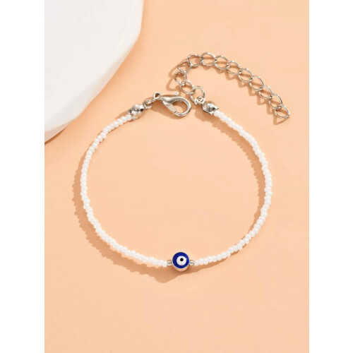 Evil Eye Beaded Bracelet Adjustable Stackable for Women and