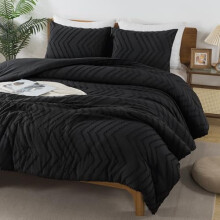 Black Boho King Comforter Set Microfiber 3-Piece