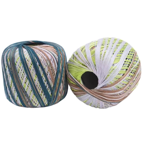 Fine Cotton Yarn Colorful Segmental Dyed Silk Thread Roll 2
