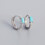 925 Sterling Silver Boho Huggie Hoop Earrings with Blue CZ 1