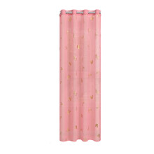 Sheer Butterfly Curtains Gold Foil Print 2 Panels