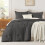 Dark Grey King Comforter Set Boho Tufted 3-Piece 1
